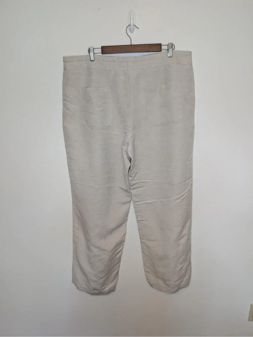 Coldwater Creek Womens Beige Linen Blend Pants Size 18 Relaxed Straight Leg - Picture 4 of 9